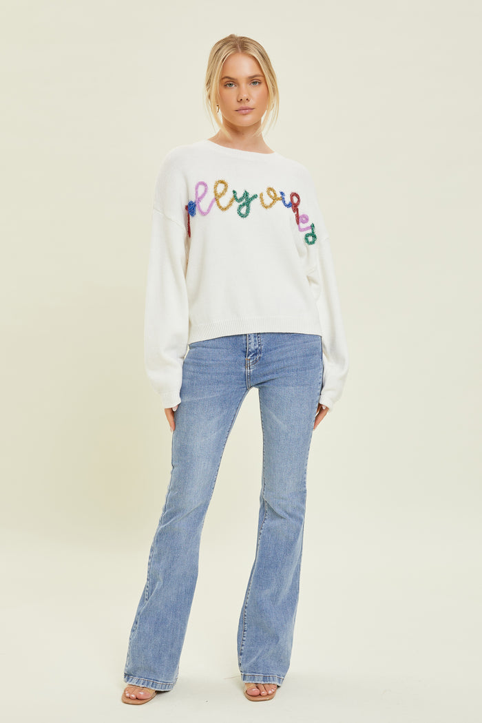 Jolly Vibes Sweater - White