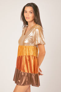 Layers Of Light Dress - Gold