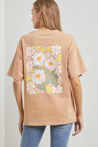 Floral Canvas Tee - Camel