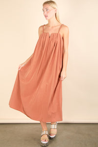 Simple Twist Dress - Brick