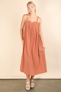 Simple Twist Dress - Brick