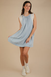 Shoulder To Lean On Dress - Lt Indigo