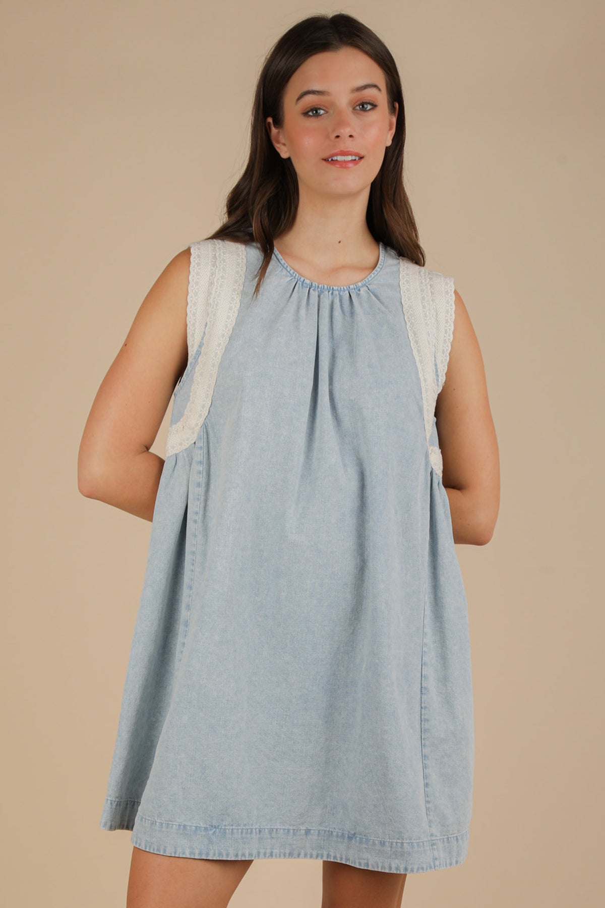 Shoulder To Lean On Dress - Lt Indigo