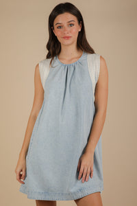 Shoulder To Lean On Dress - Lt Indigo