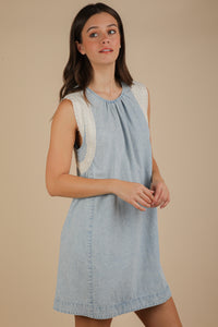 Shoulder To Lean On Dress - Lt Indigo