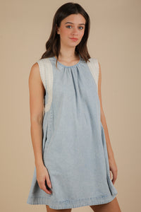 Shoulder To Lean On Dress - Lt Indigo