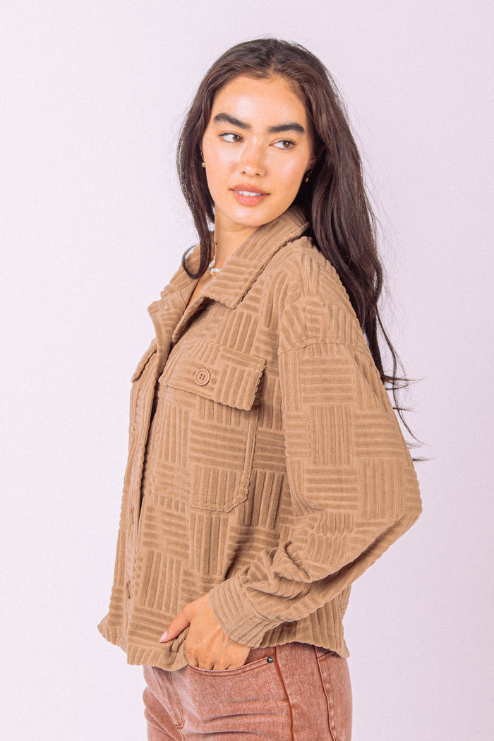Around The Block Shacket - Mocha