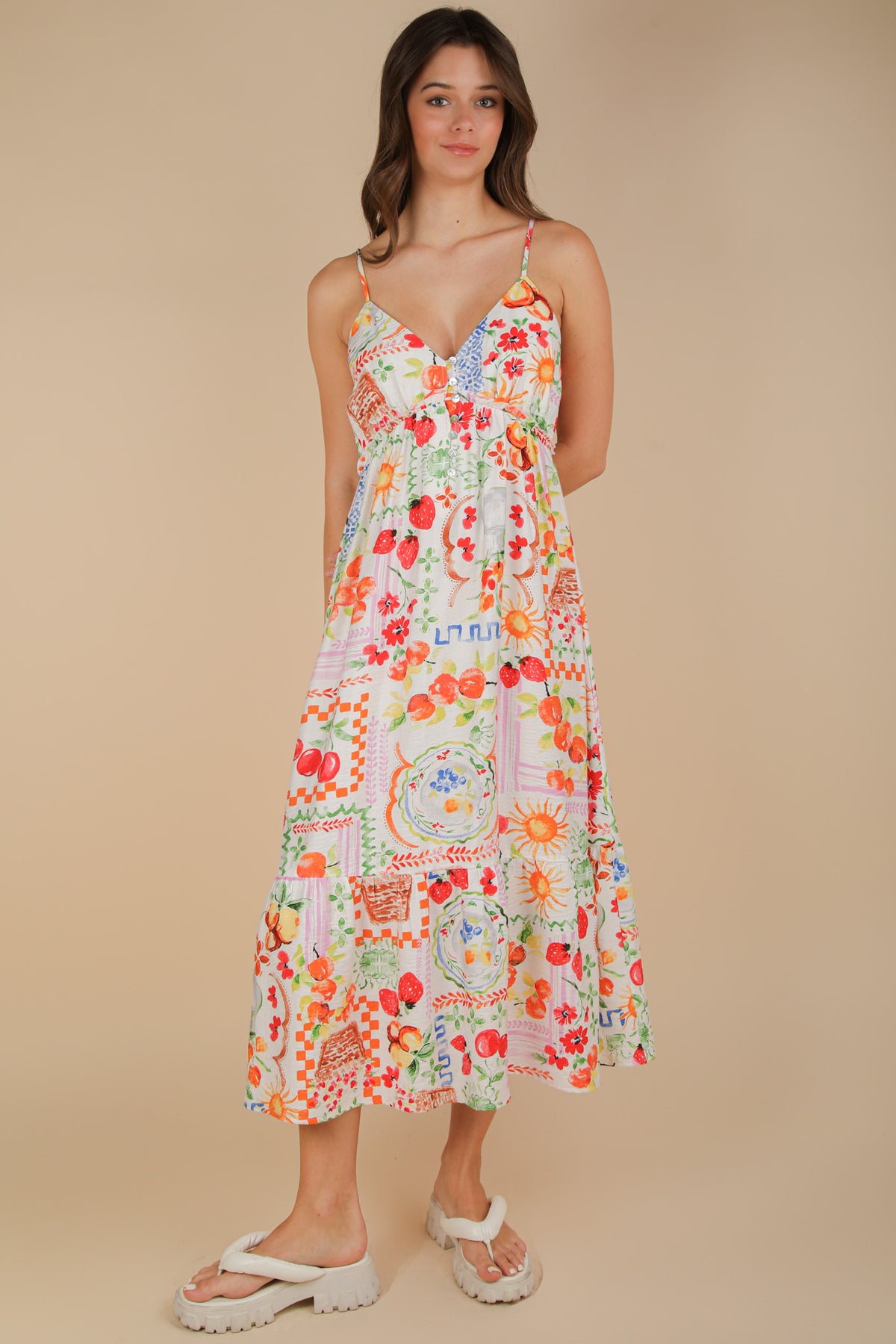 Fruit Basket Dress - White