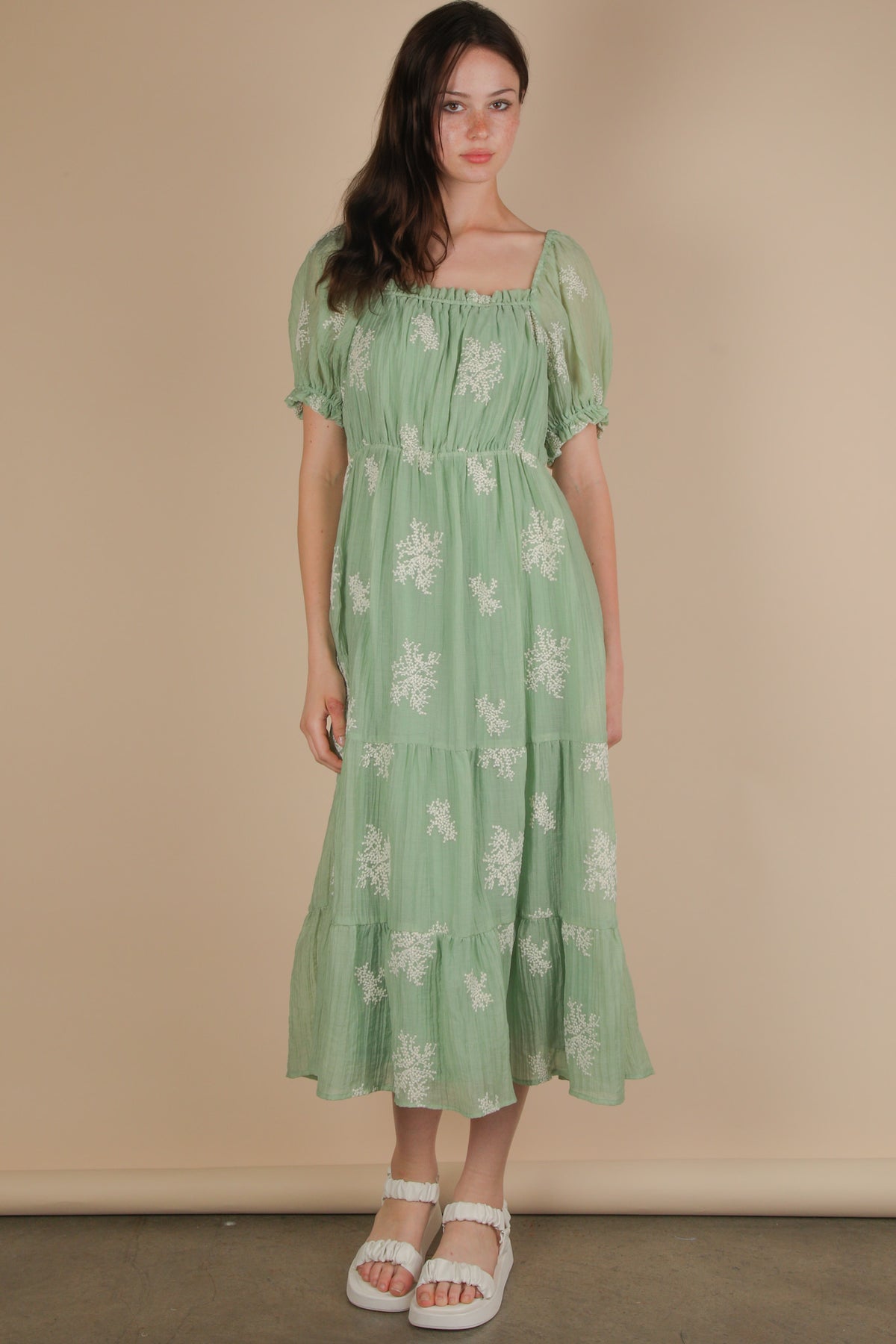 Whisper In Bloom Dress - Sage