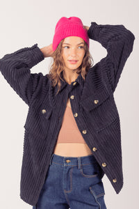 Down The Line Shacket - Black