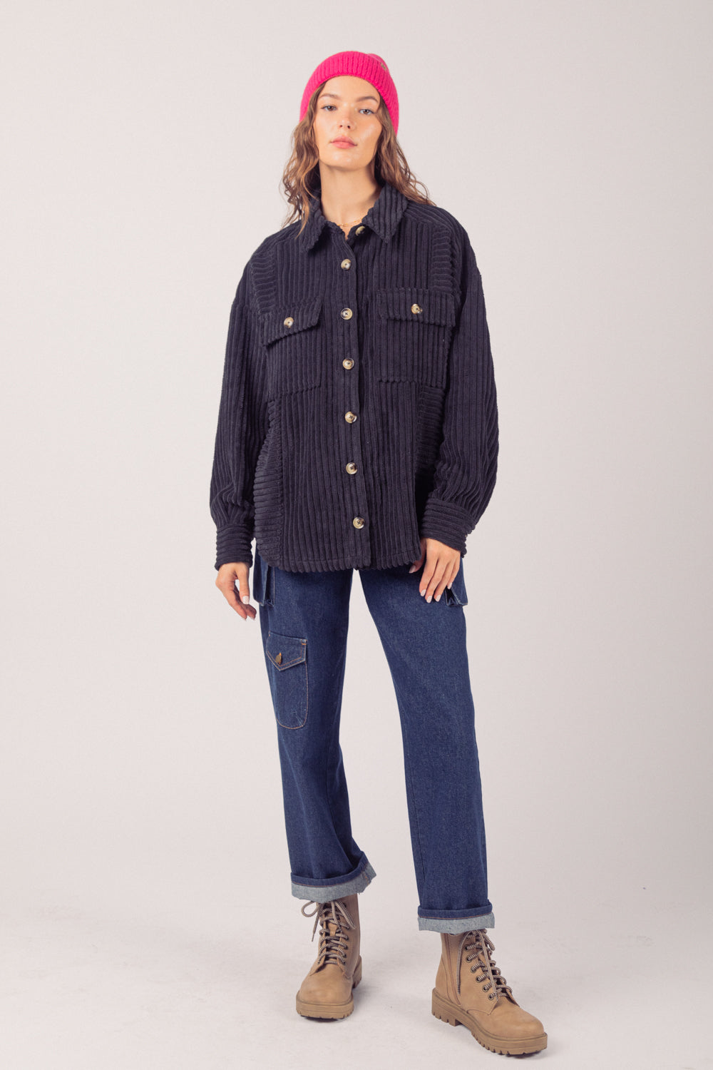 Down The Line Shacket - Black