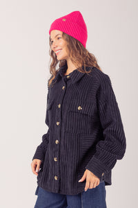 Down The Line Shacket - Black