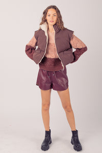 Sharp Contrast Vest - Chocolate