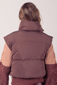 Sharp Contrast Vest - Chocolate