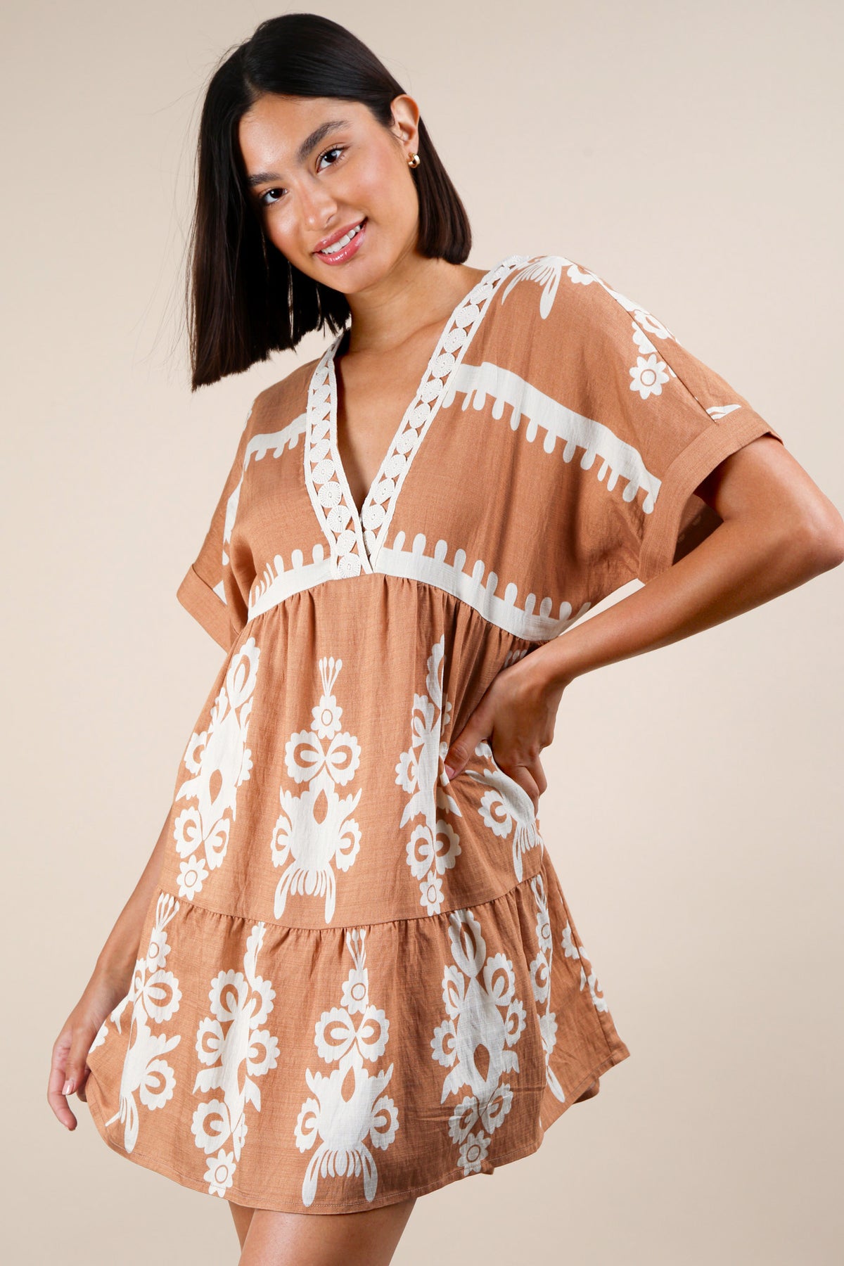 Amber Glow Dress - Taupe