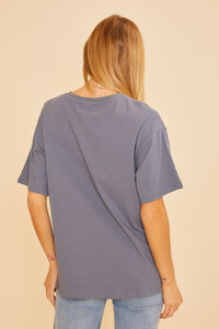 Floral Sun & Moon Tee - Slate
