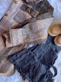 Dazzling Allure Shacket - Mocha