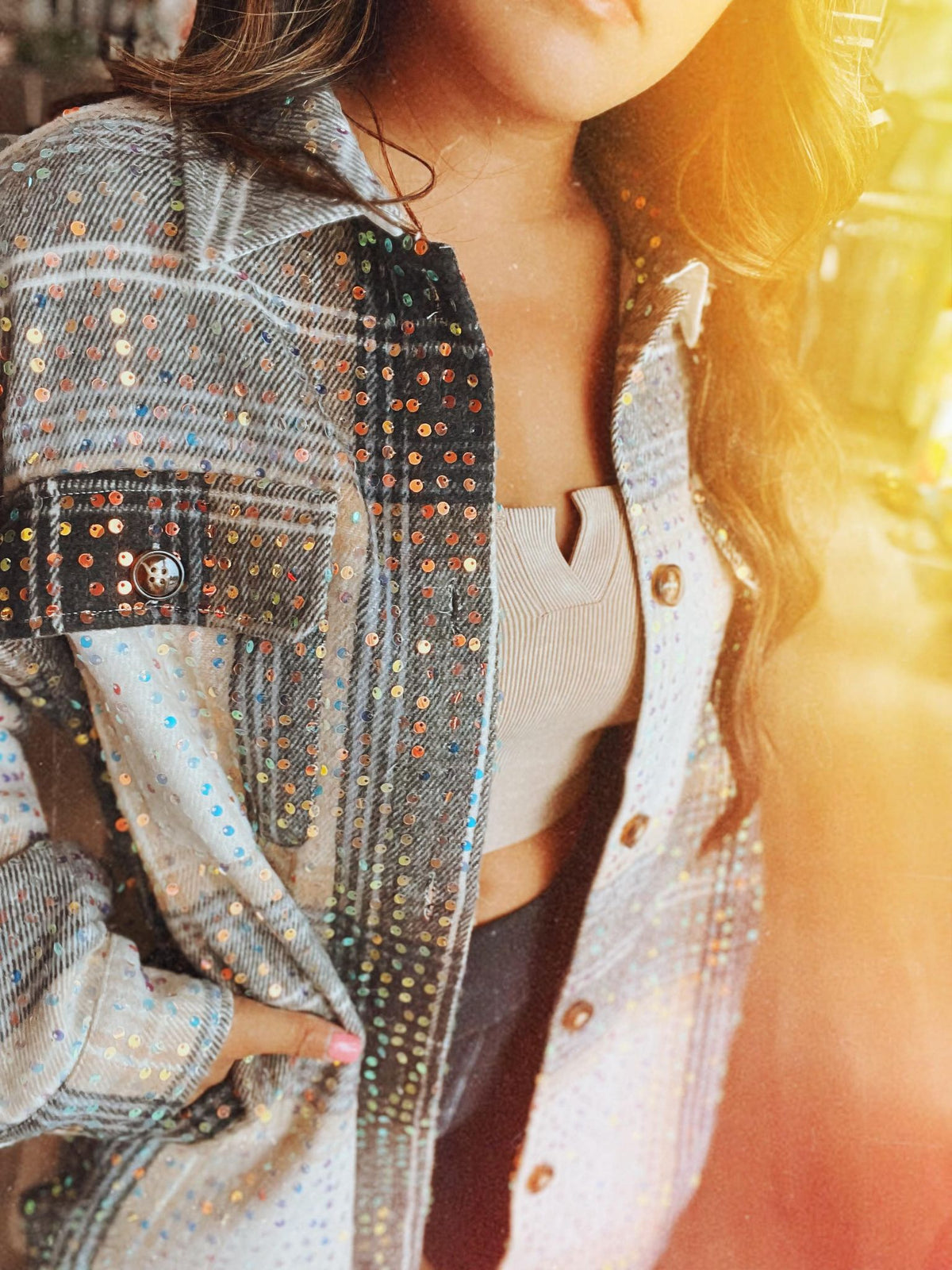 Dazzling Allure Shacket - Mocha