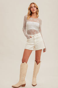 Lady In Lace Top - Grey