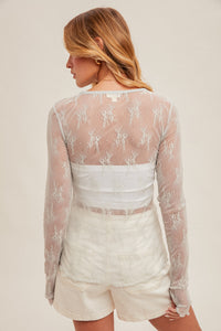 Lady In Lace Top - Grey