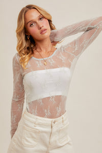 Lady In Lace Top - Grey