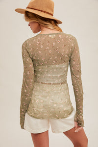 Blossom Bliss Top - Olive