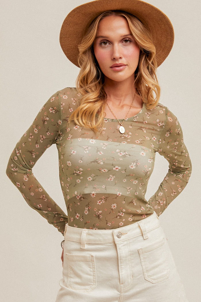 Blossom Bliss Top - Olive