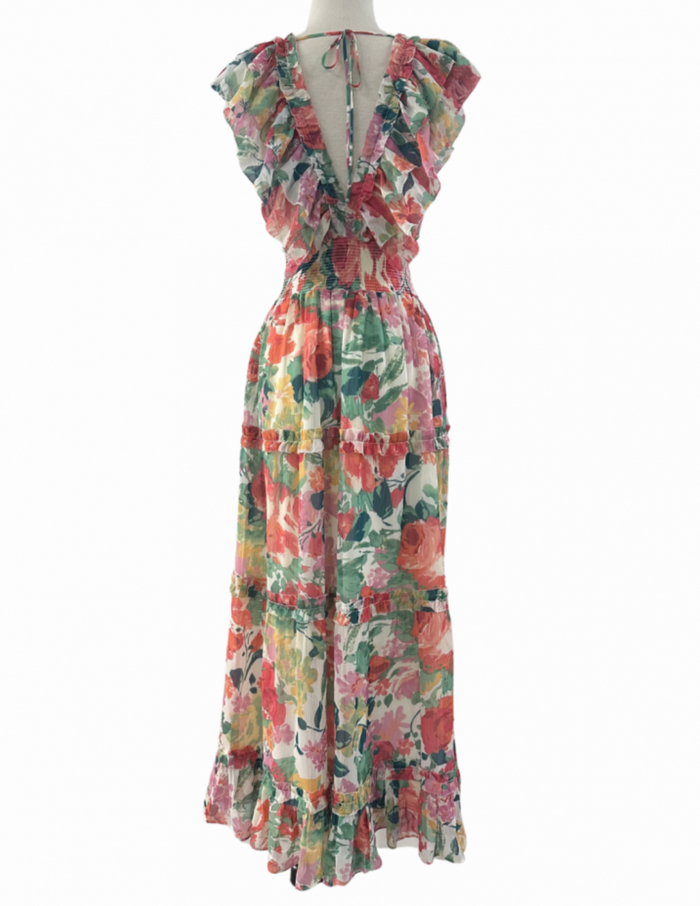 Botanic Bliss Dress - Scarlet