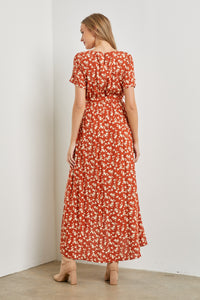 Wrap Around Joy Dress - Rust