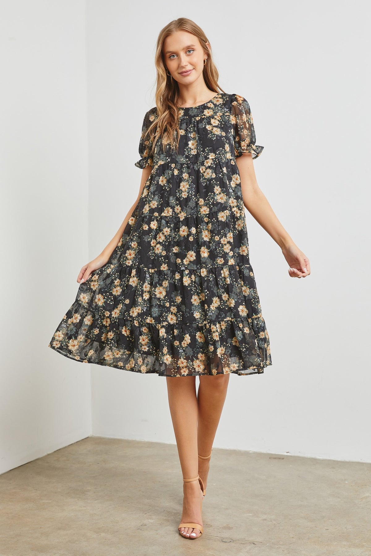 Floral Magic Dress - Black