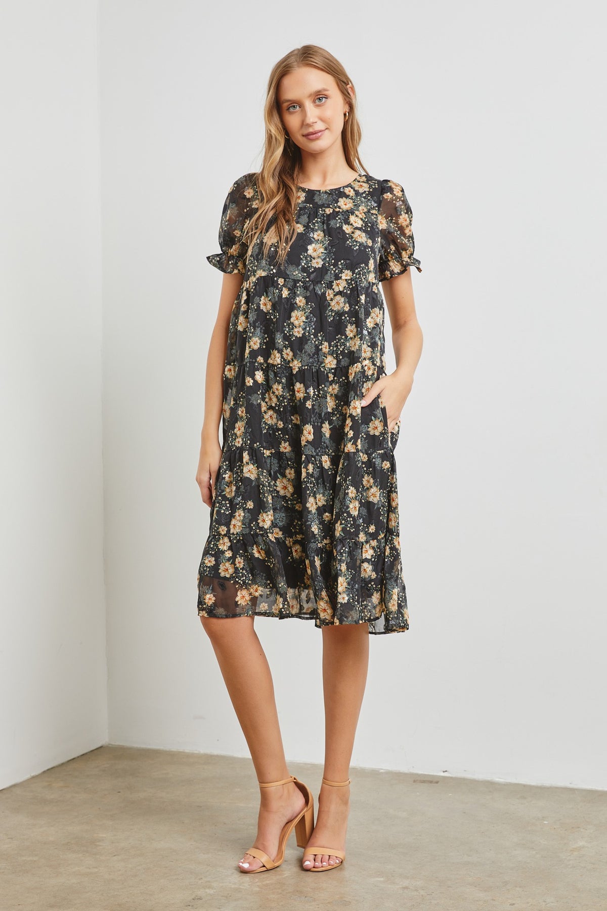 Floral Magic Dress - Black