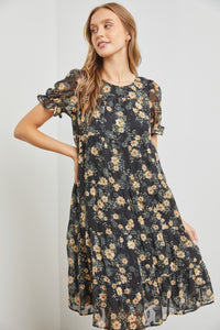 Floral Magic Dress - Black