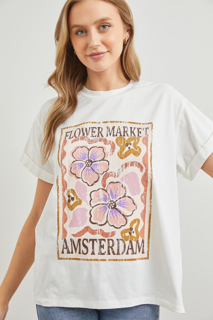 Flower Market Graphic Tee - Ivory