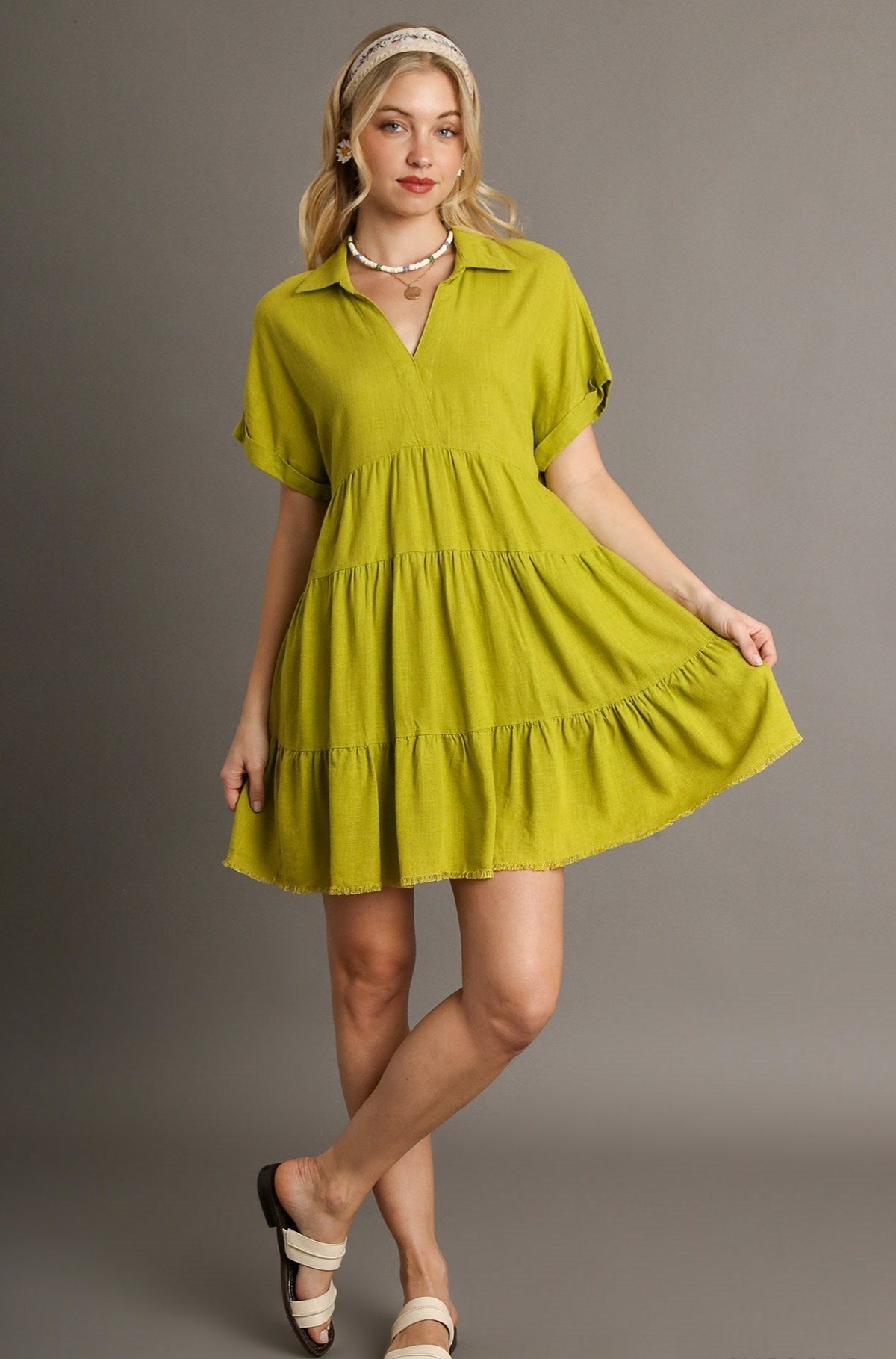 Breeze On By Dress - Avocado