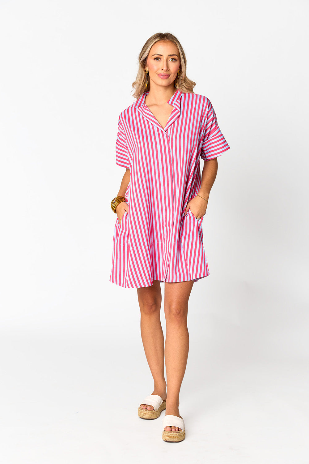 Striped Reverie Dress - Red