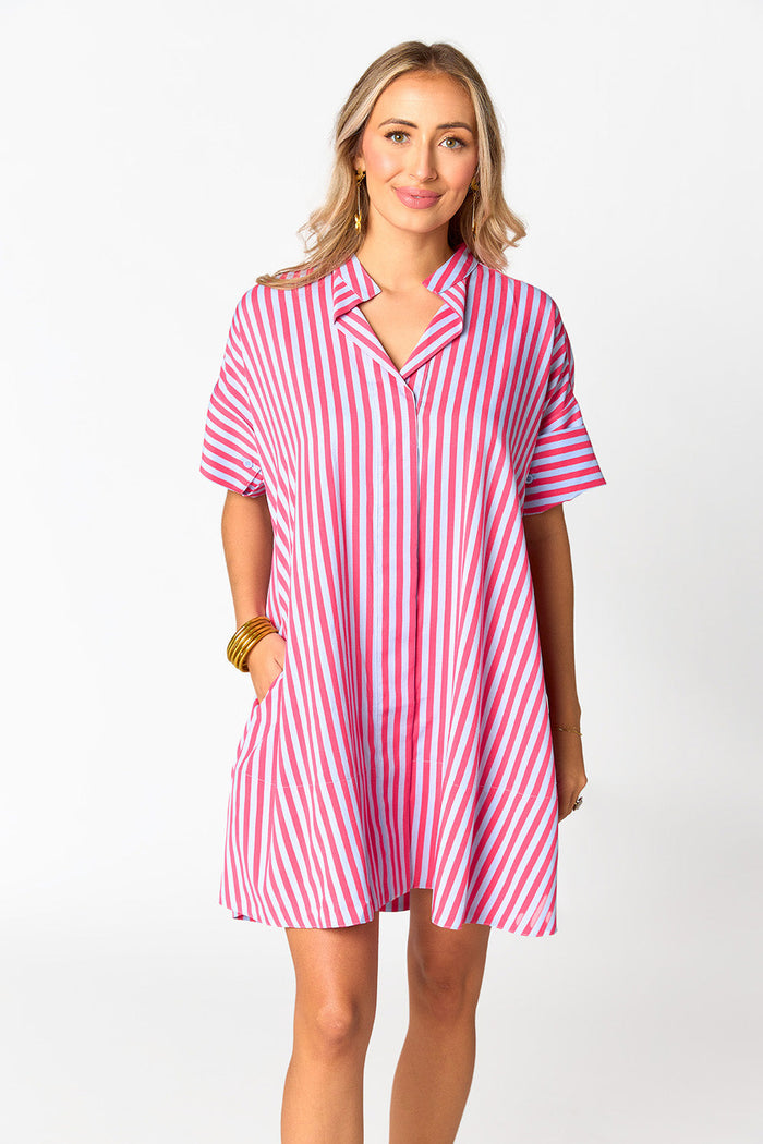 Striped Reverie Dress - Red