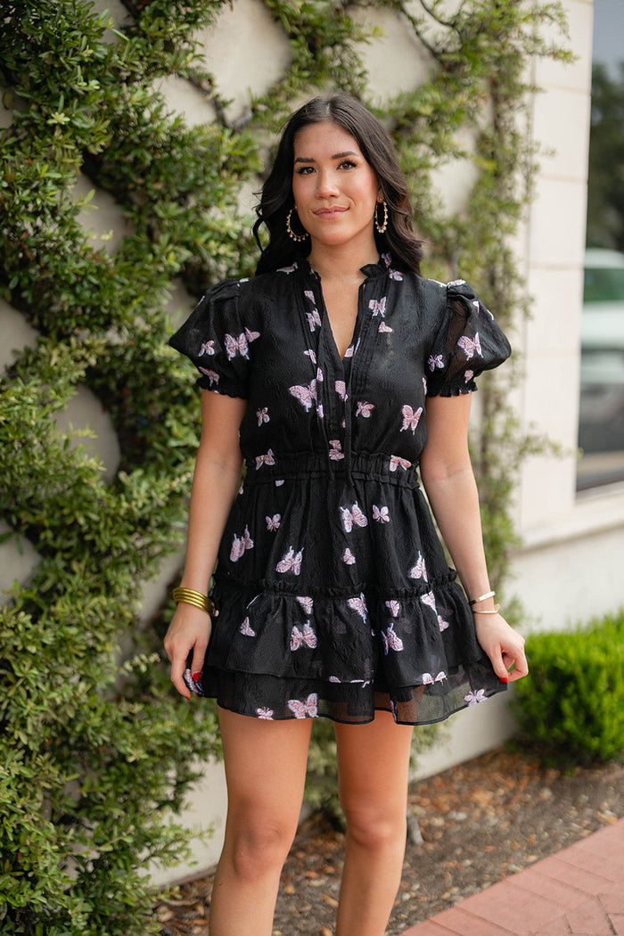 In A Flutter Dress - Black