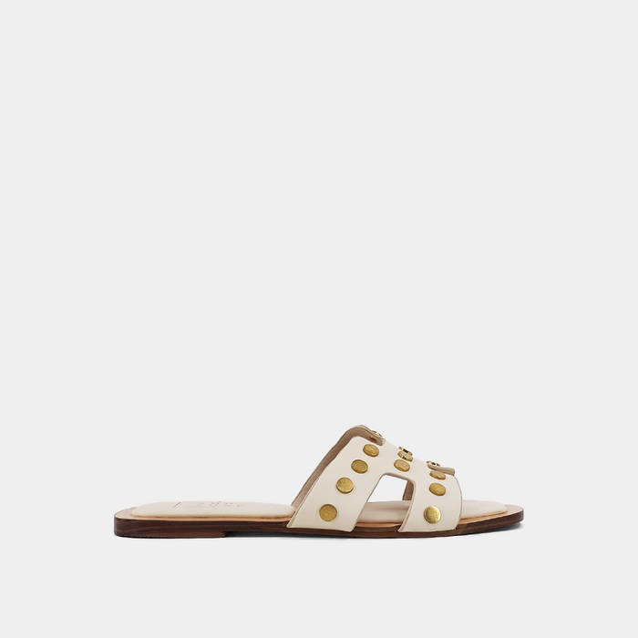 Donatella Slide Sandals - Bone