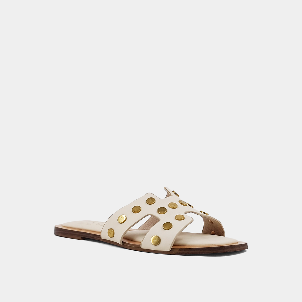 Donatella Slide Sandals - Bone