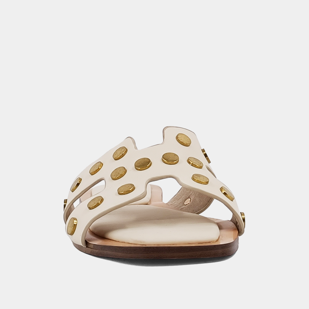 Donatella Slide Sandals - Bone