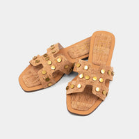 Donatella Slide Sandals - Cork
