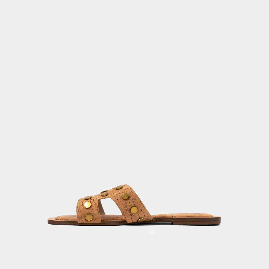 Donatella Slide Sandals - Cork