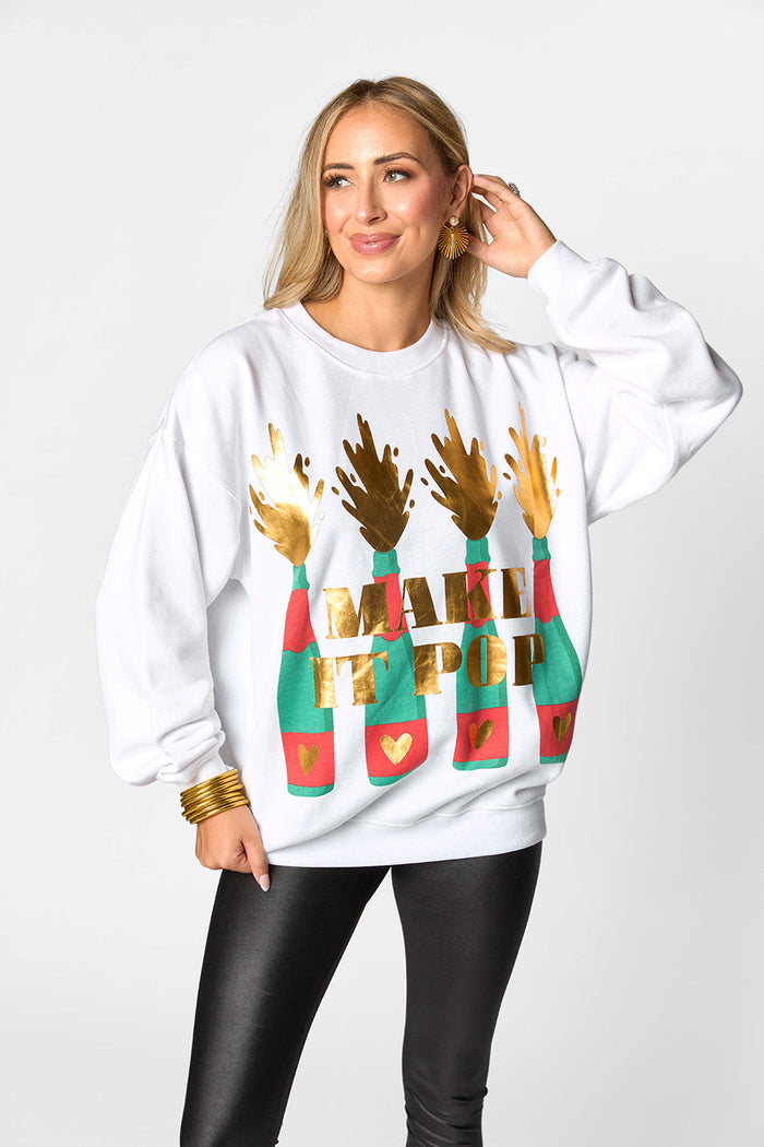 Make It Pop Sweatshirt - White