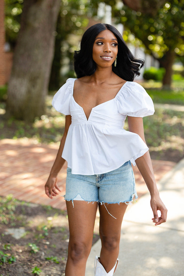 Whisper Sweetly Top - White