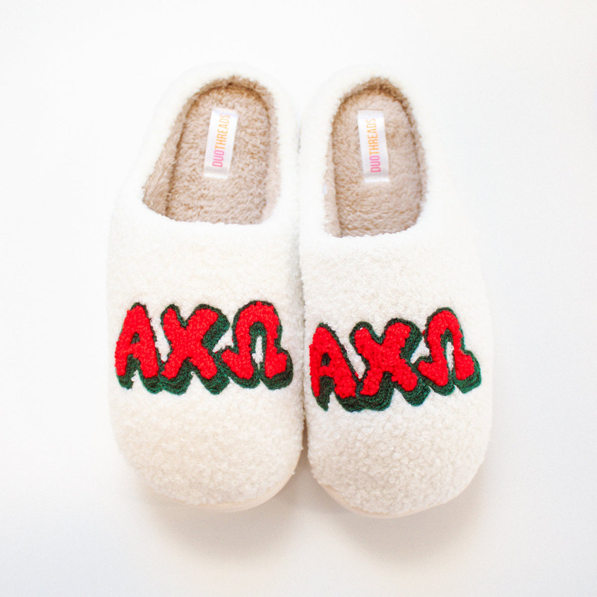 Chenille Sorority Slippers - A Chi O