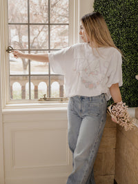 Texas Floral Swag Tee - White