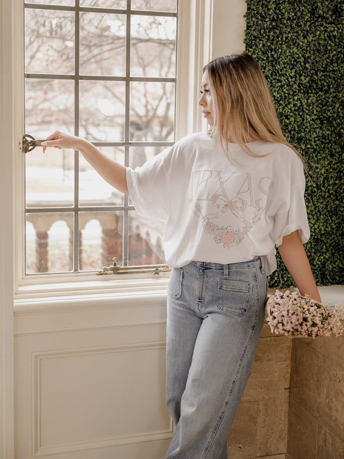 Texas Floral Swag Tee - White
