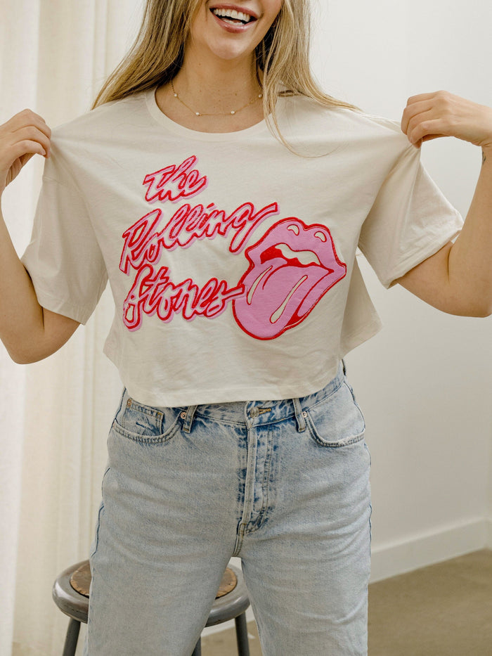 Rolling Stones Puff Ink Cropped Tee