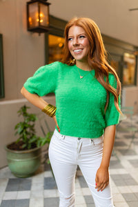 Fuzzy Reverie Top - Kiwi
