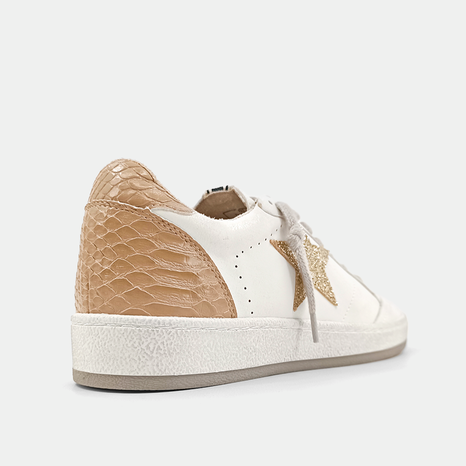 Paz Goose Sneakers - Taupe Snake